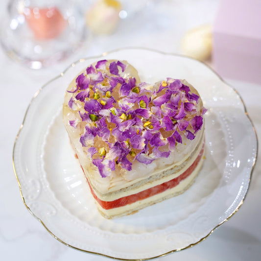 Heart-Shaped Watermelon & Lychee Layer Cake