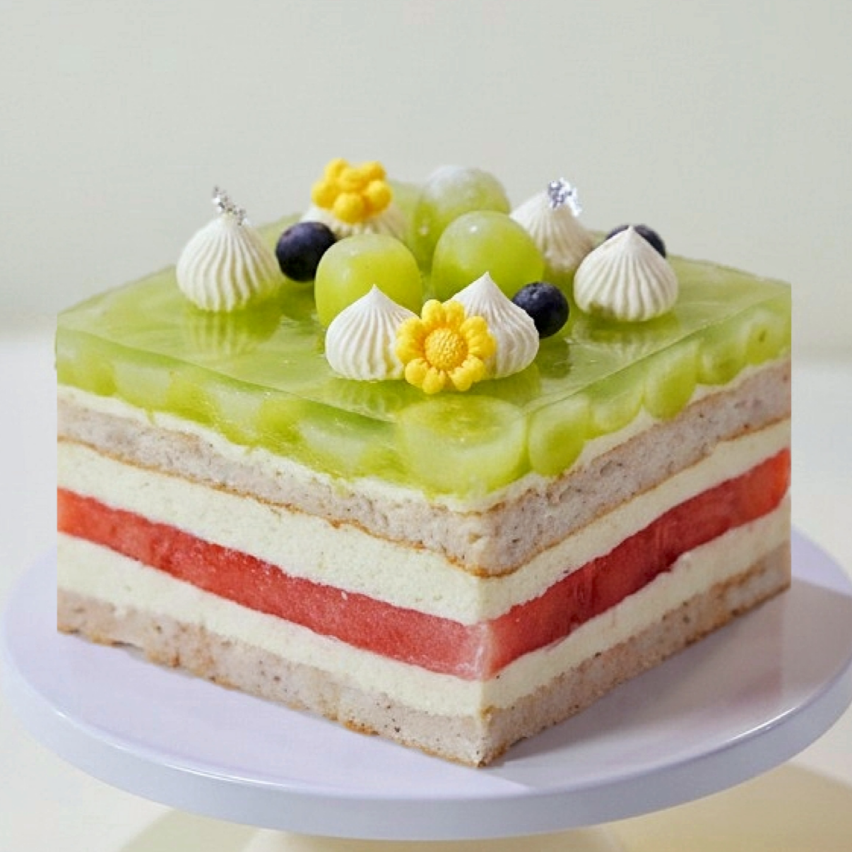 Watermelon & Grape Layer Cake