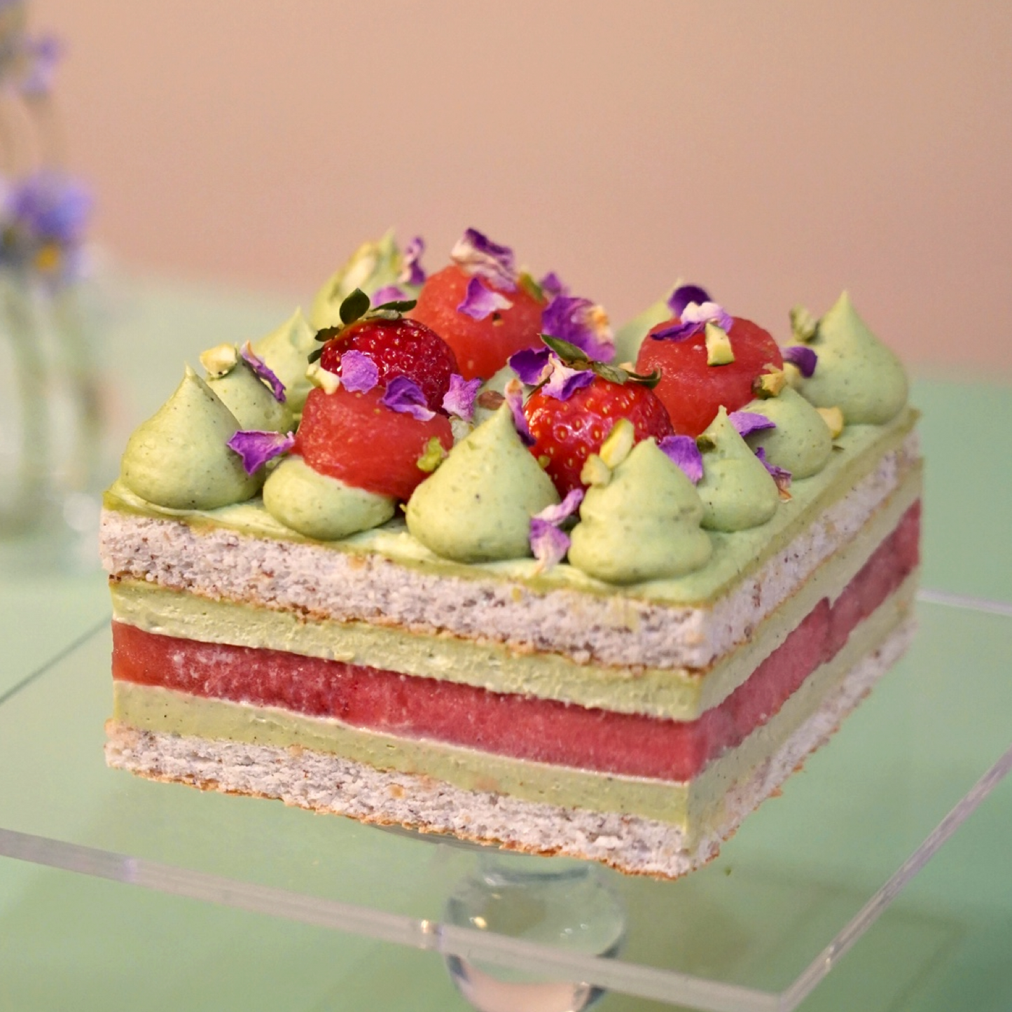 Watermelon & Pistachio Layer Cake