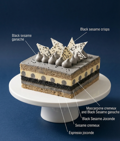 Sesamisu－Black Sesame x Tiramisu Layer Cake