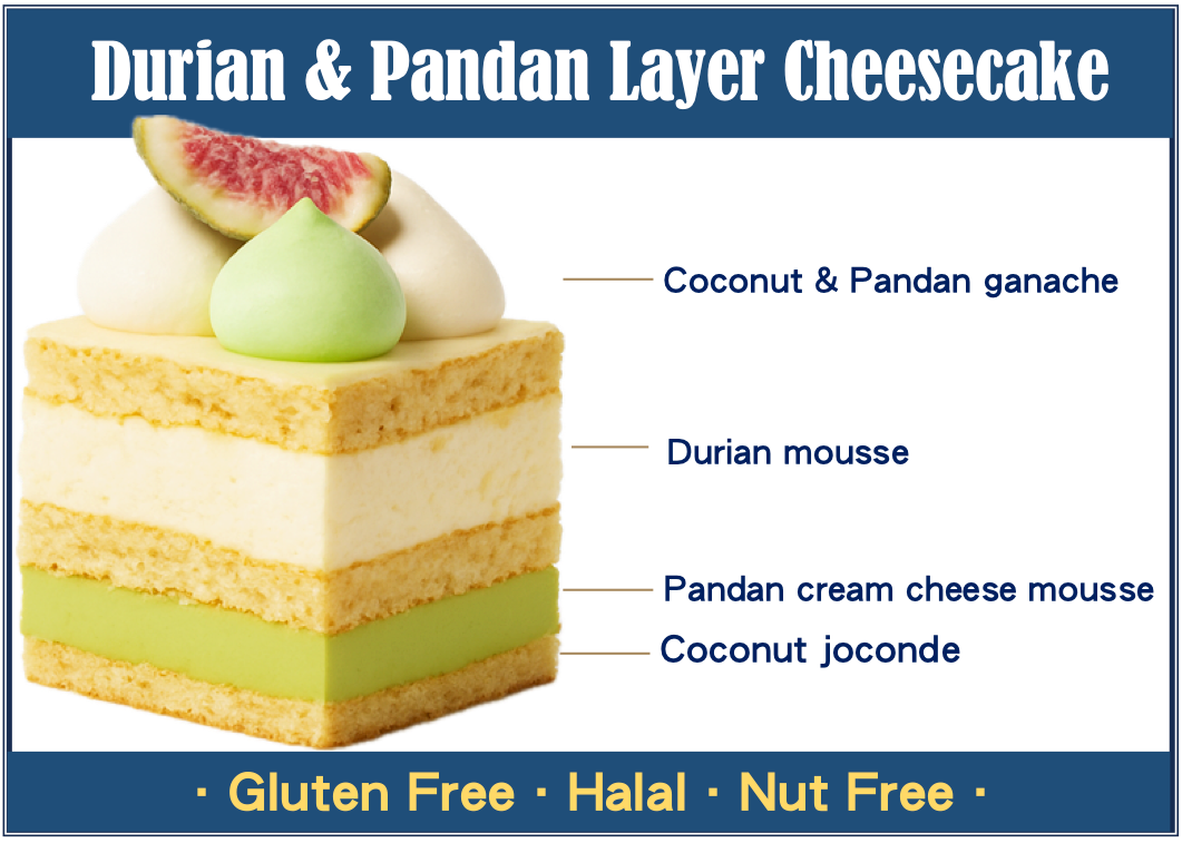 Durian & Pandan Layer Cheesecake