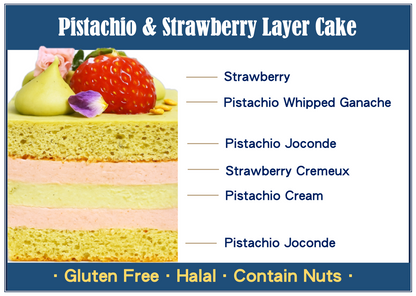 Pistachio & Strawberry Layer Cake